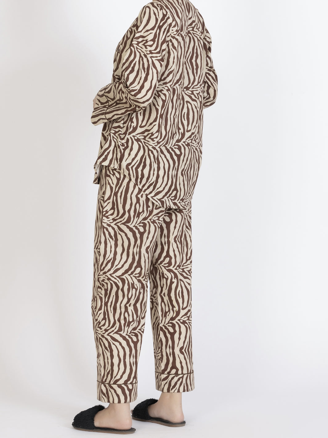 Brown Cotton 2Pc Stitched Nightwear - AL-LKS-NW-1009