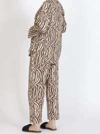 Brown Cotton 2Pc Stitched Nightwear - AL-LKS-NW-1009