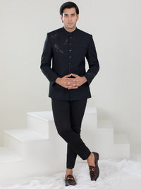 Black Blended Prince Coat - AL-PCS-051