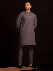 Purple Cotton Men Unstitched Fabric - AL-Maharaja-22