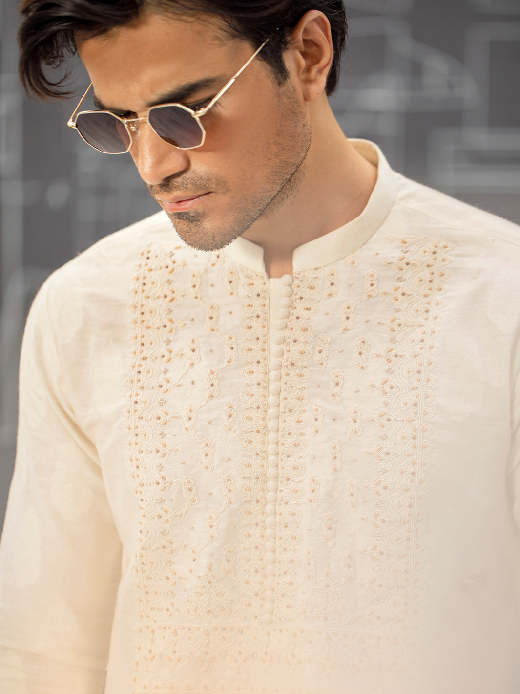 Cream Formal Kurta - AL-K-SP-031A