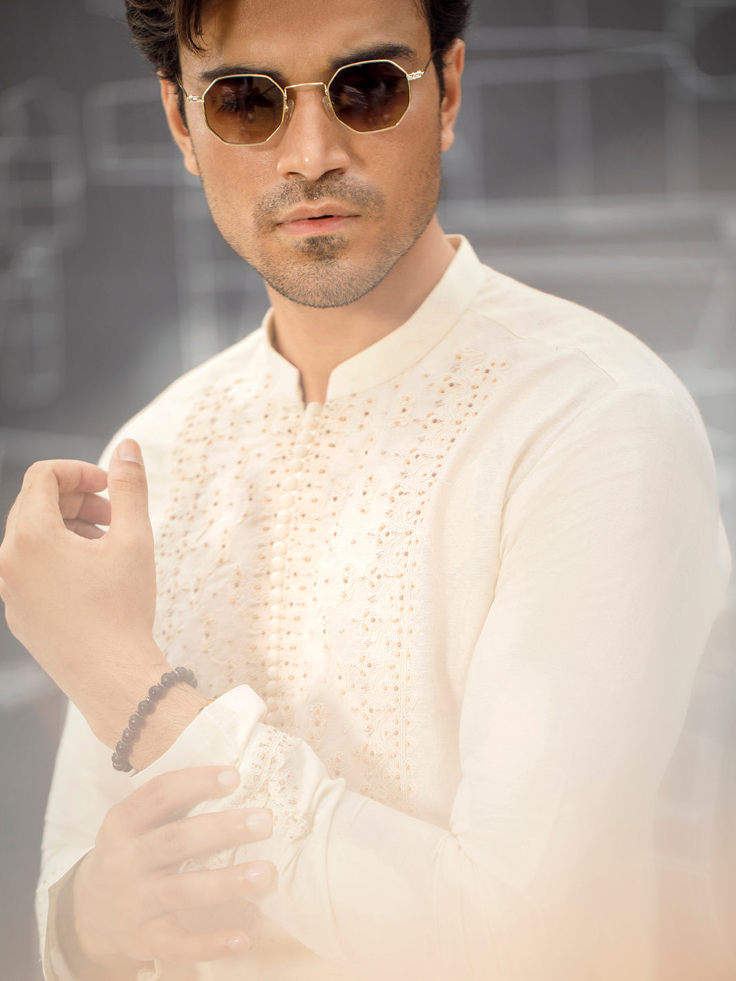 Cream Formal Kurta - AL-K-SP-031A