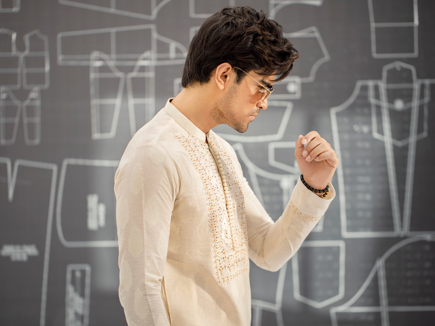 Cream Formal Kurta - AL-K-SP-031A