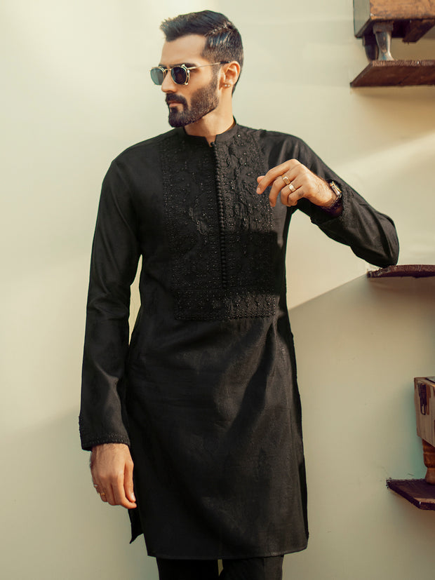 Black Formal Kurta - AL-K-SP-031B