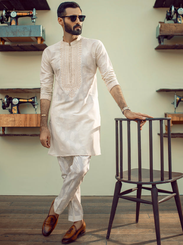 Cream Formal Kurta - AL-K-SP-032A