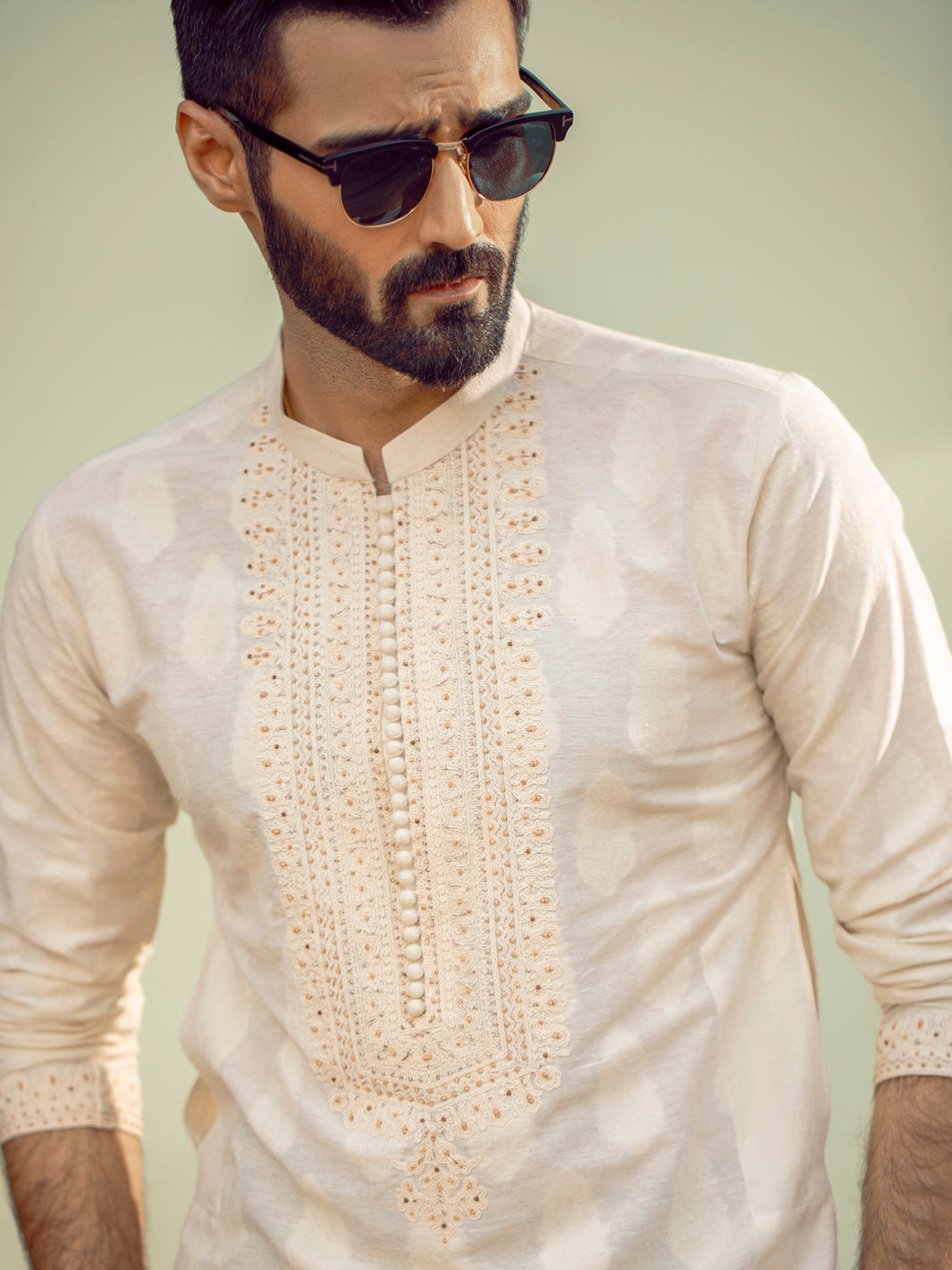 Cream Formal Kurta - AL-K-SP-032A