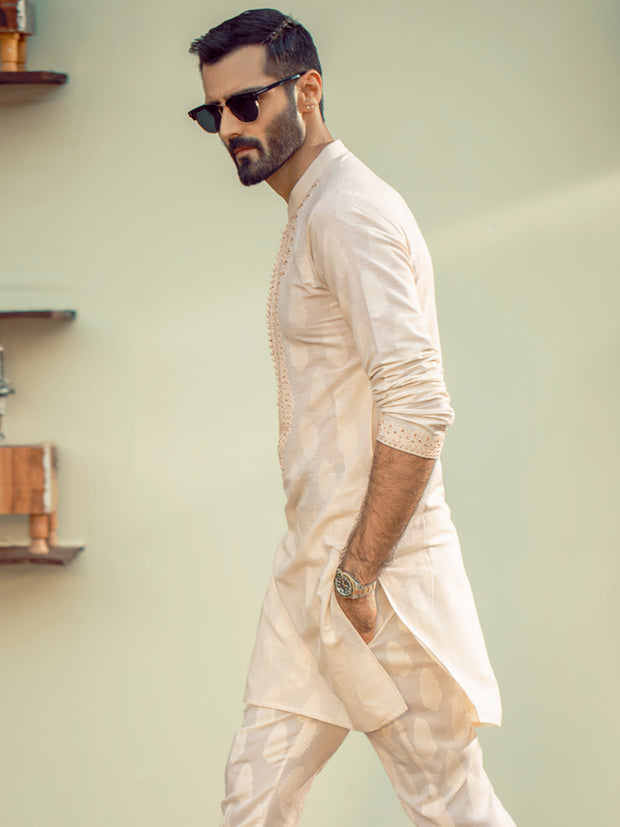 Cream Formal Kurta - AL-K-SP-032A