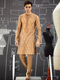 Brown Blended Formal Kurta - AL-K-SP-034