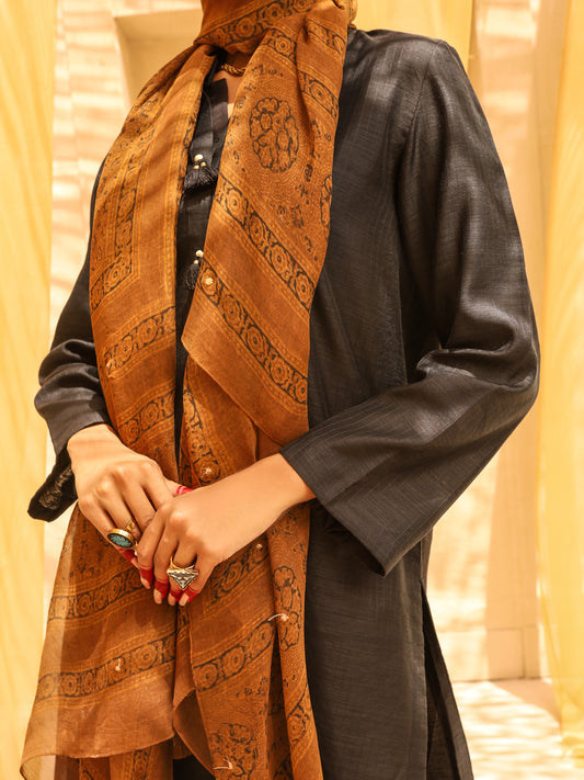 Brown Women Stole - ALCR-ST-1017 - Almirah Online