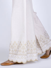 Off White Cambric Trousers - AL-T-632