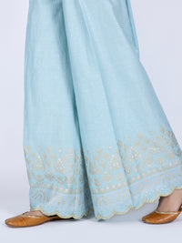 Ice Blue Dyed Trousers - AL-T-633