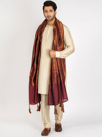Maroon Jacquard Shawl For Men - AL-MST-033