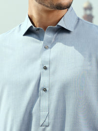 Light Blue Blended Kameez Shalwar - ALWA-KS-237