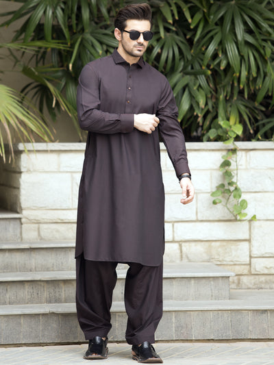 Maroon Blended Kameez Shalwar - ALWA-KS-239