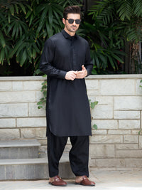 Black Blended Kameez Shalwar - ALWA-KS-246