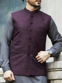 Maroon Suiting Waistcoat - WC-254