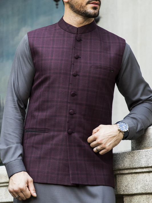 Maroon Suiting Waistcoat - WC-254