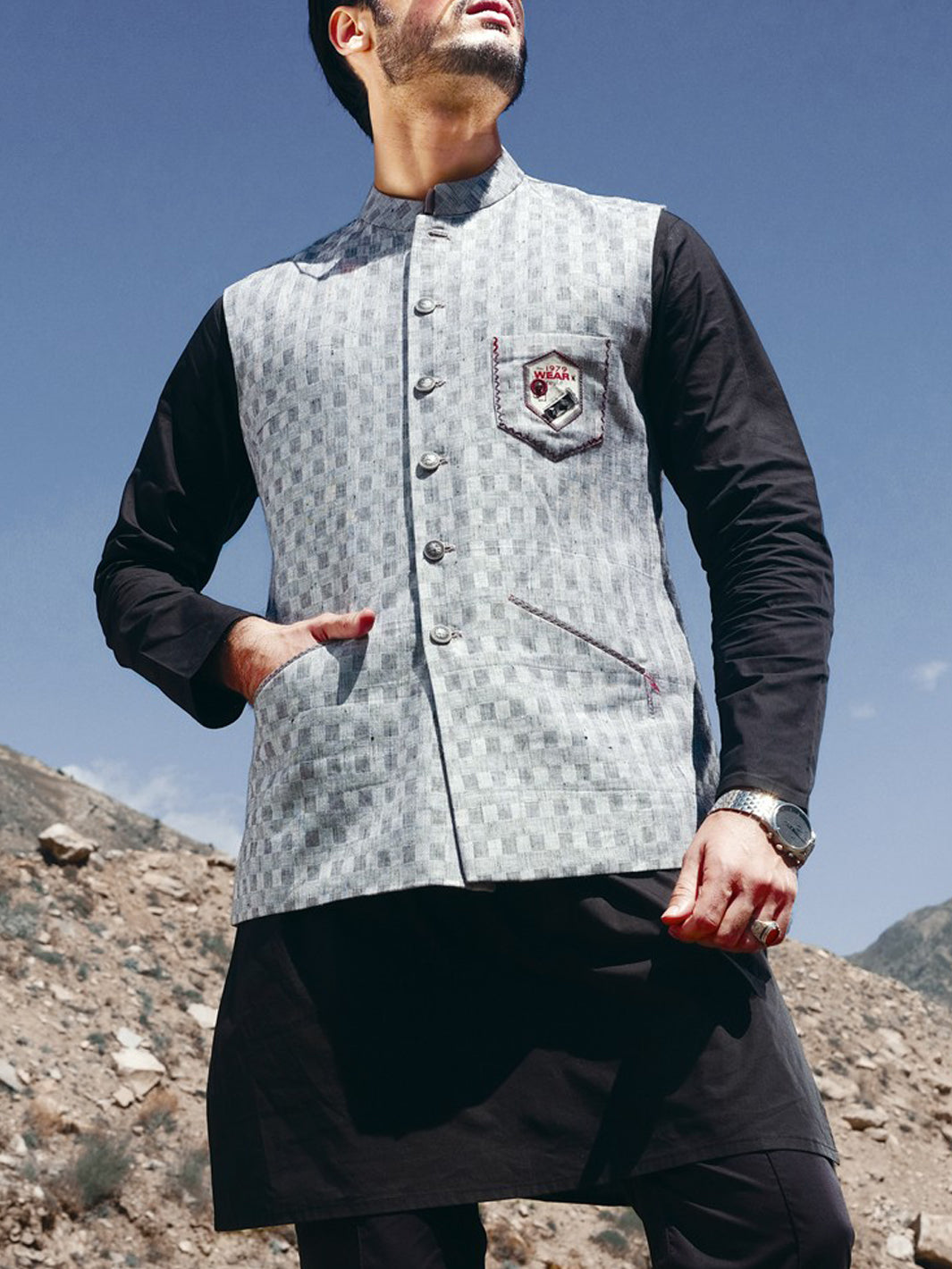 Light Grey Blended Waistcoat - WC-257