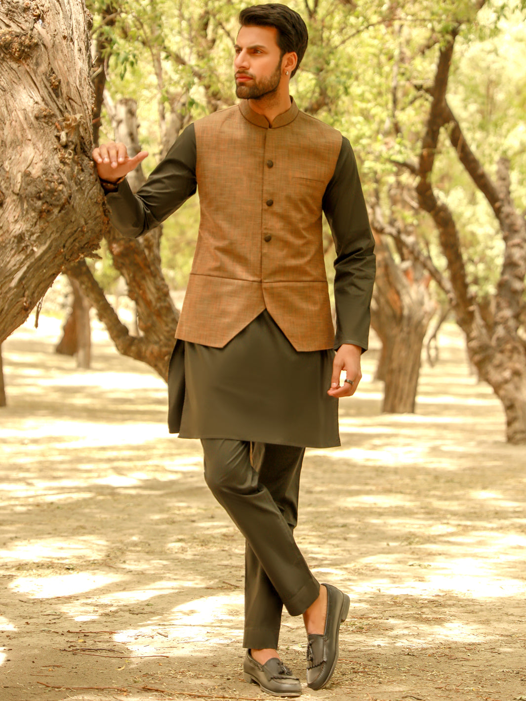 Khaki Waistcoat - AL-WC-428