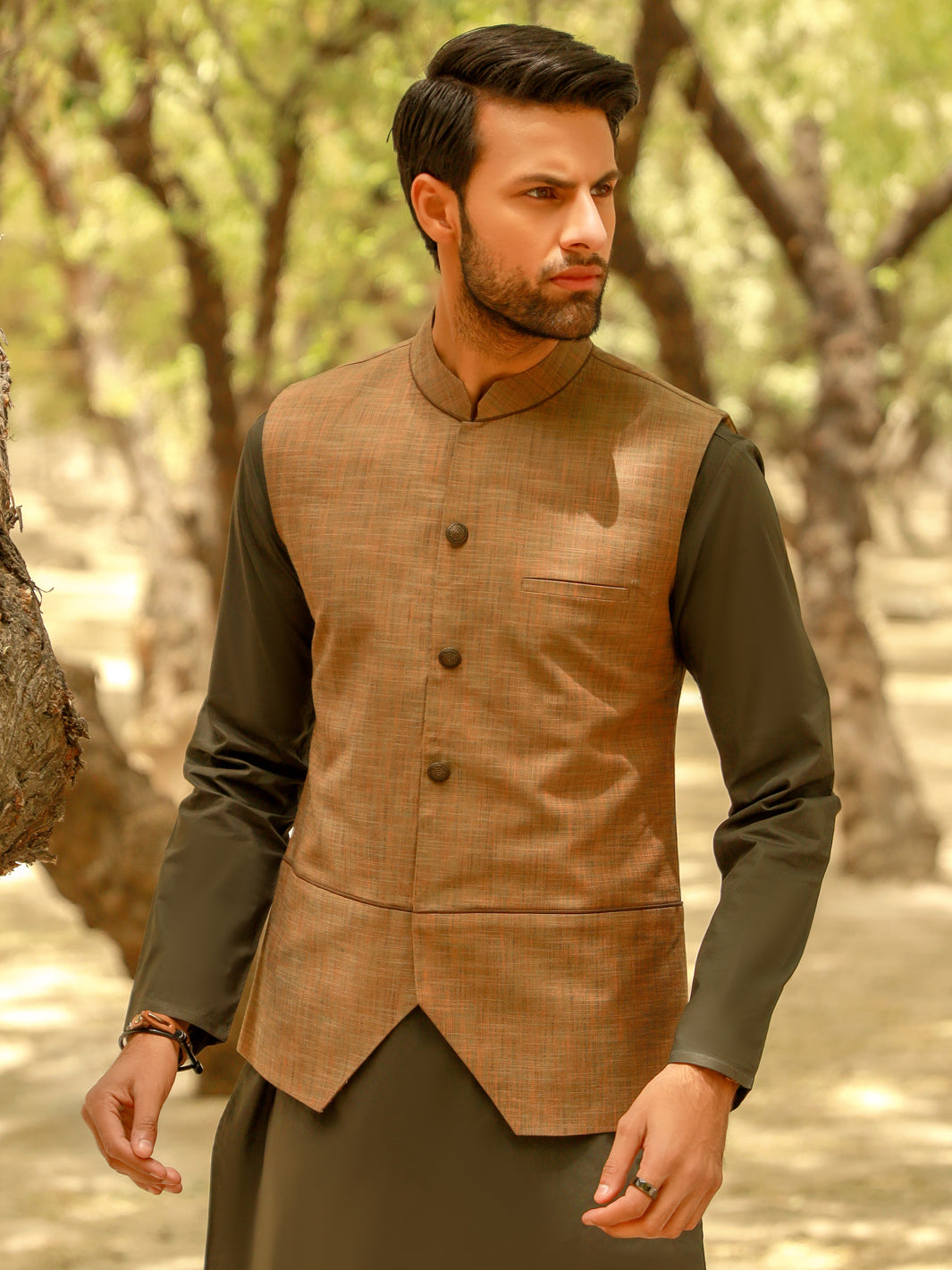 Khaki Waistcoat - AL-WC-428