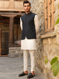 Dark Blue Blended Waistcoat - AL-WC-435