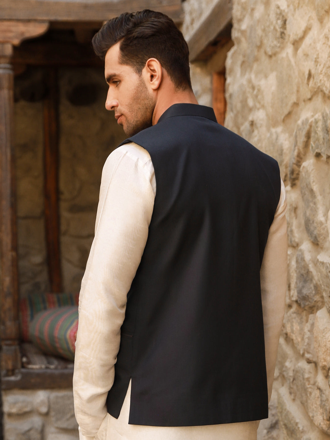 Dark Blue Blended Waistcoat - AL-WC-435