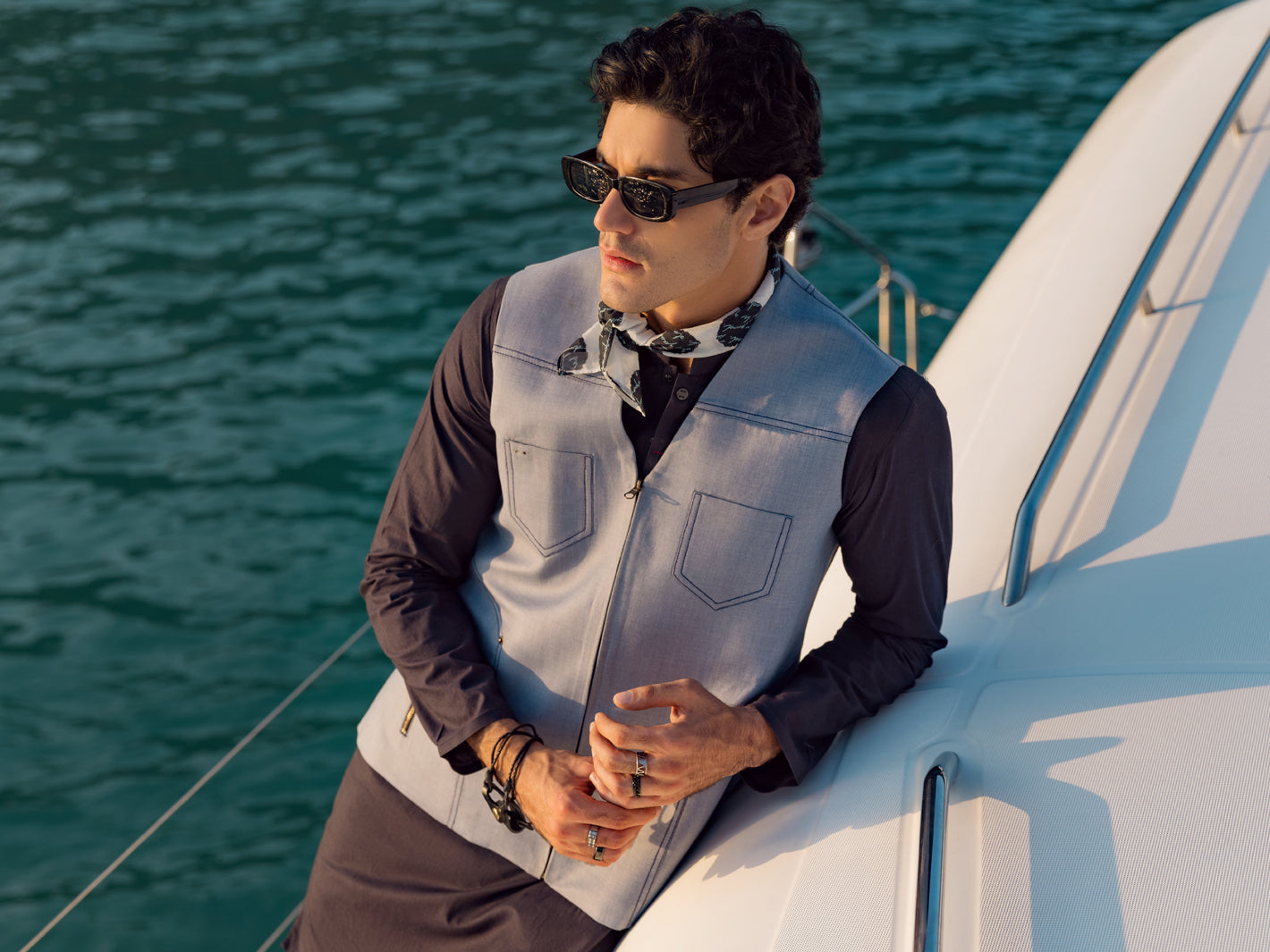 Light Blue Blended Waistcoat - AL-WC-449