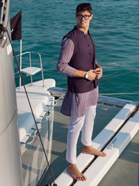 Purple Blended Waistcoat - AL-WC-456