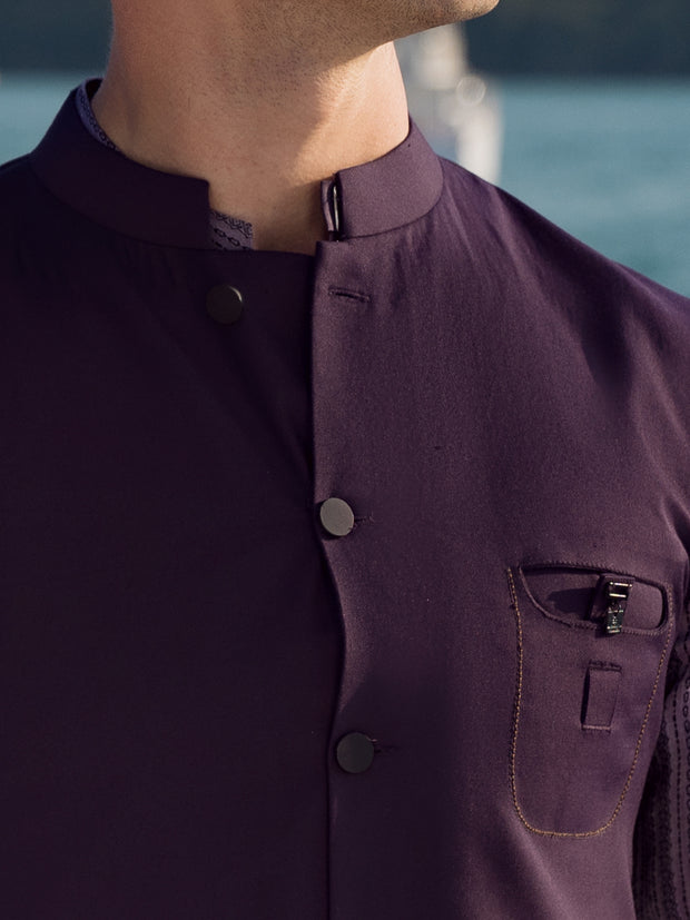 Purple Blended Waistcoat - AL-WC-456
