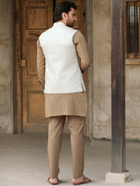 Off White Cotton Waistcoat - AL-WC-472