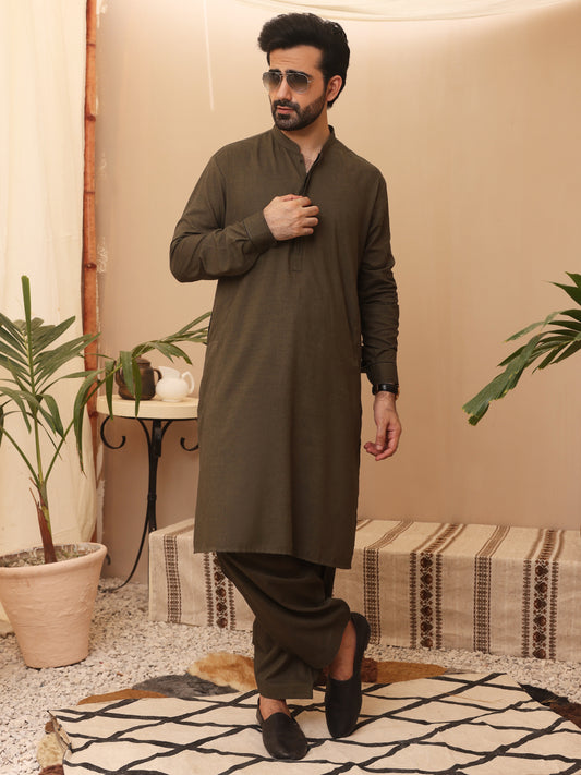 Green Kurta Shalwar - AL-KS-2652