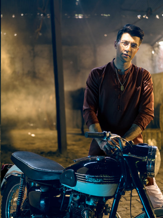 Maroon Blended Kurta - AL-K-1051