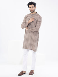 Brown Cotton Kurta - AL-K-1058