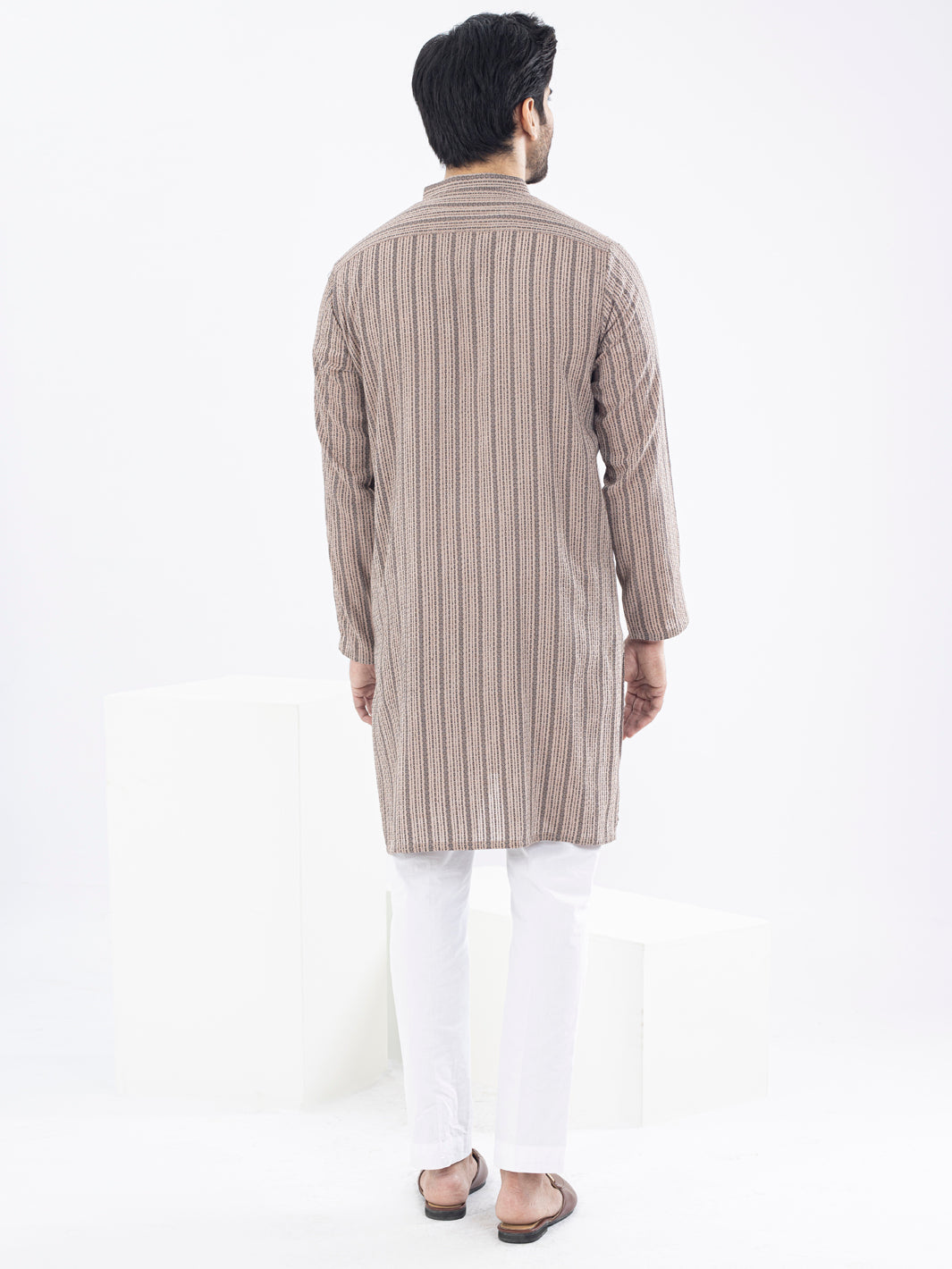 Brown Cotton Kurta - AL-K-1058