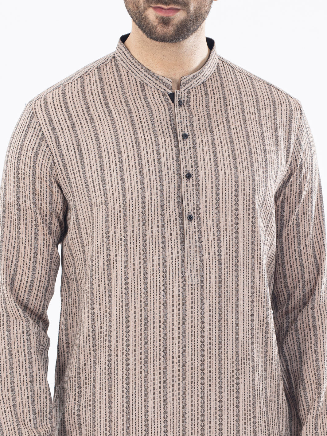 Brown Cotton Kurta - AL-K-1058