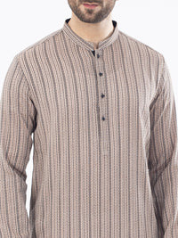 Brown Cotton Kurta - AL-K-1058