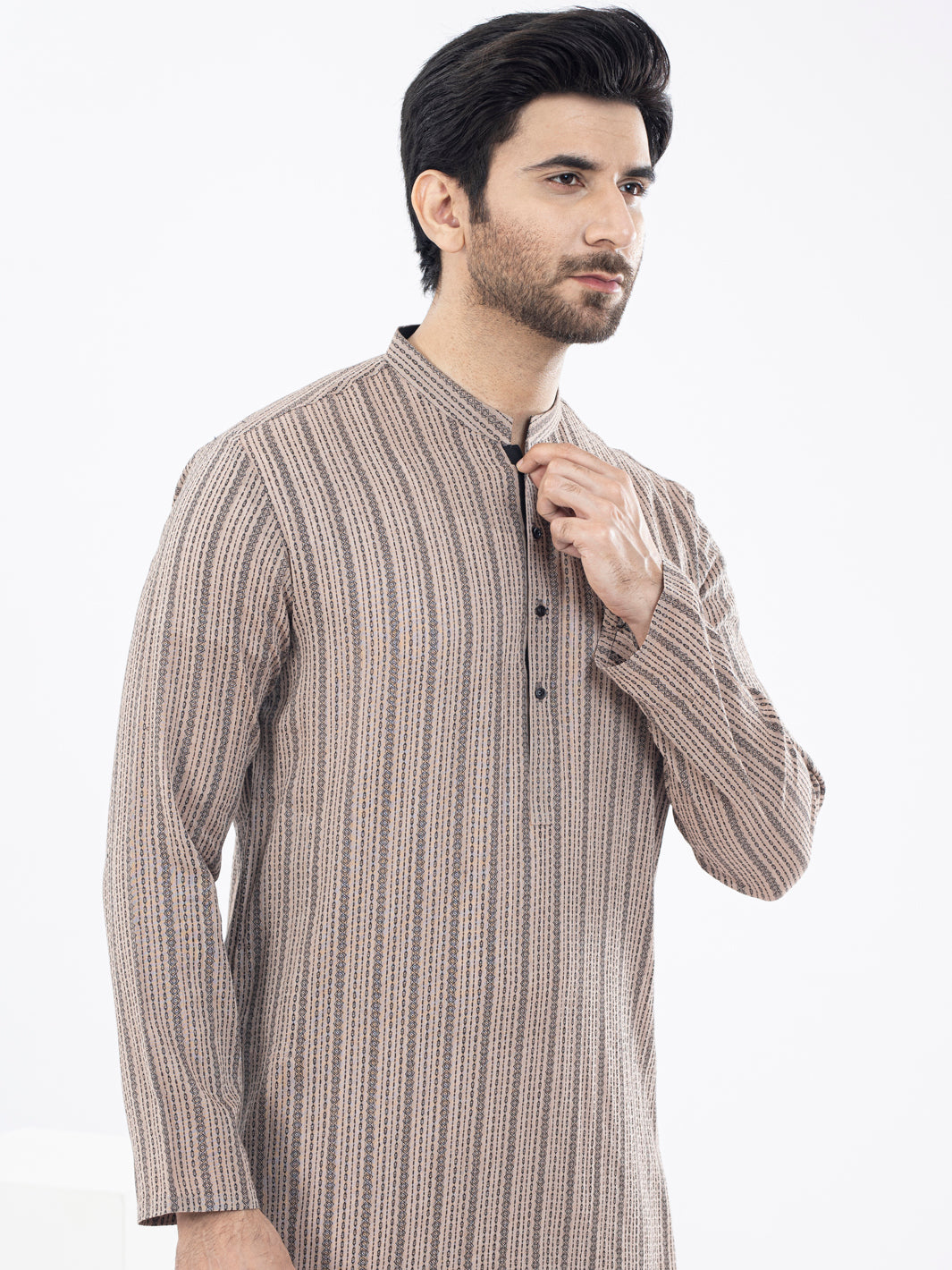 Brown Cotton Kurta - AL-K-1058