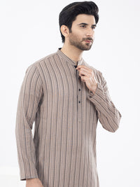 Brown Cotton Kurta - AL-K-1058