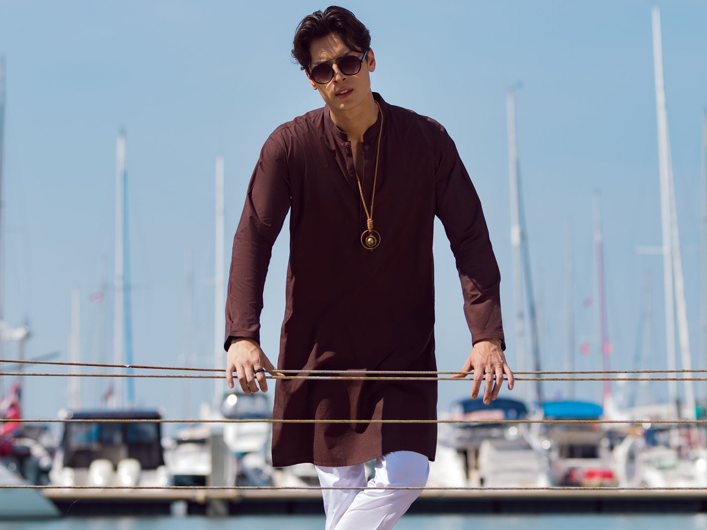 Brown Cotton Kurta - AL-K-1069A