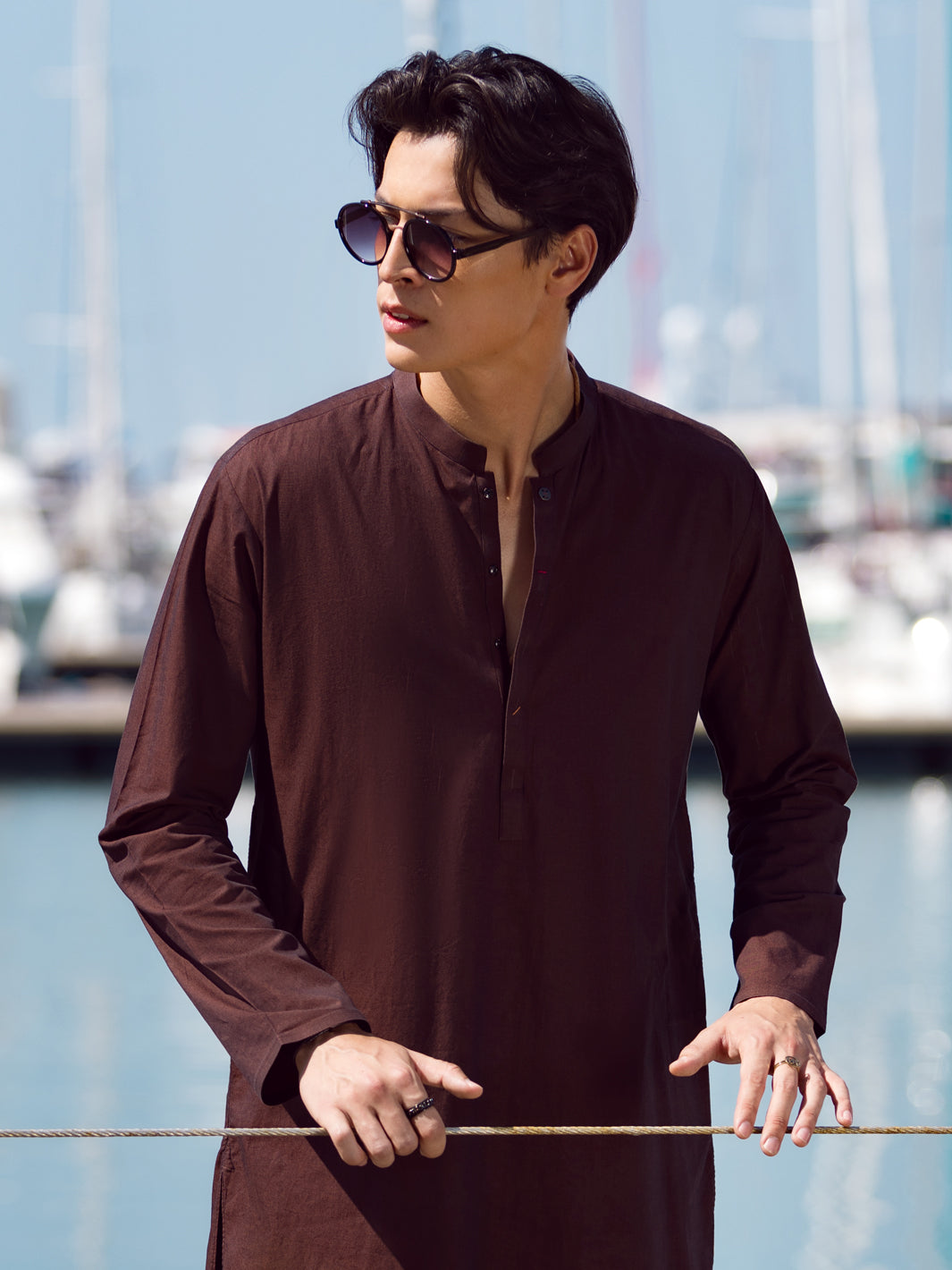 Brown Cotton Kurta - AL-K-1069A