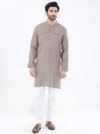 Light Peach Cotton Kurta - AL-K-1072