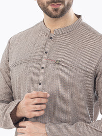 Light Peach Cotton Kurta - AL-K-1072
