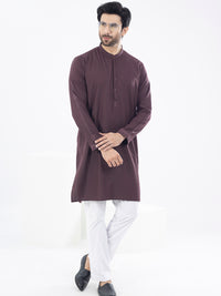 Maroon Blended Kurta - AL-K-1092