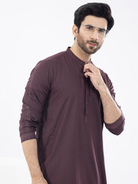 Maroon Blended Kurta - AL-K-1092