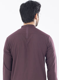 Maroon Blended Kurta - AL-K-1092