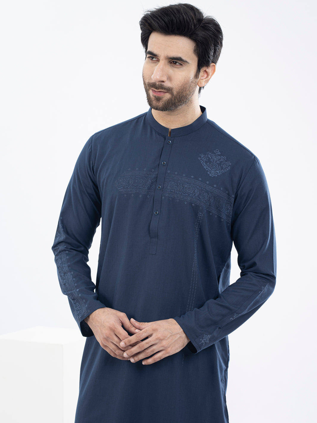 Blue Blended Kurta - AL-K-1094