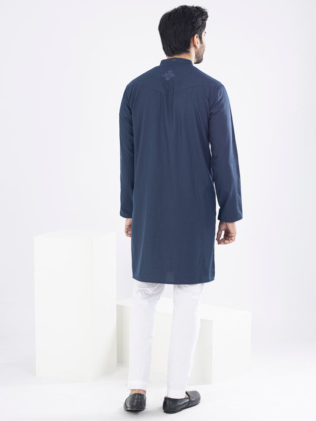 Blue Blended Kurta - AL-K-1094