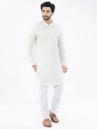White Cotton Kurta - AL-K-1099