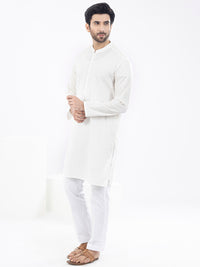 White Cotton Kurta - AL-K-1099