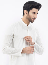 White Cotton Kurta - AL-K-1099